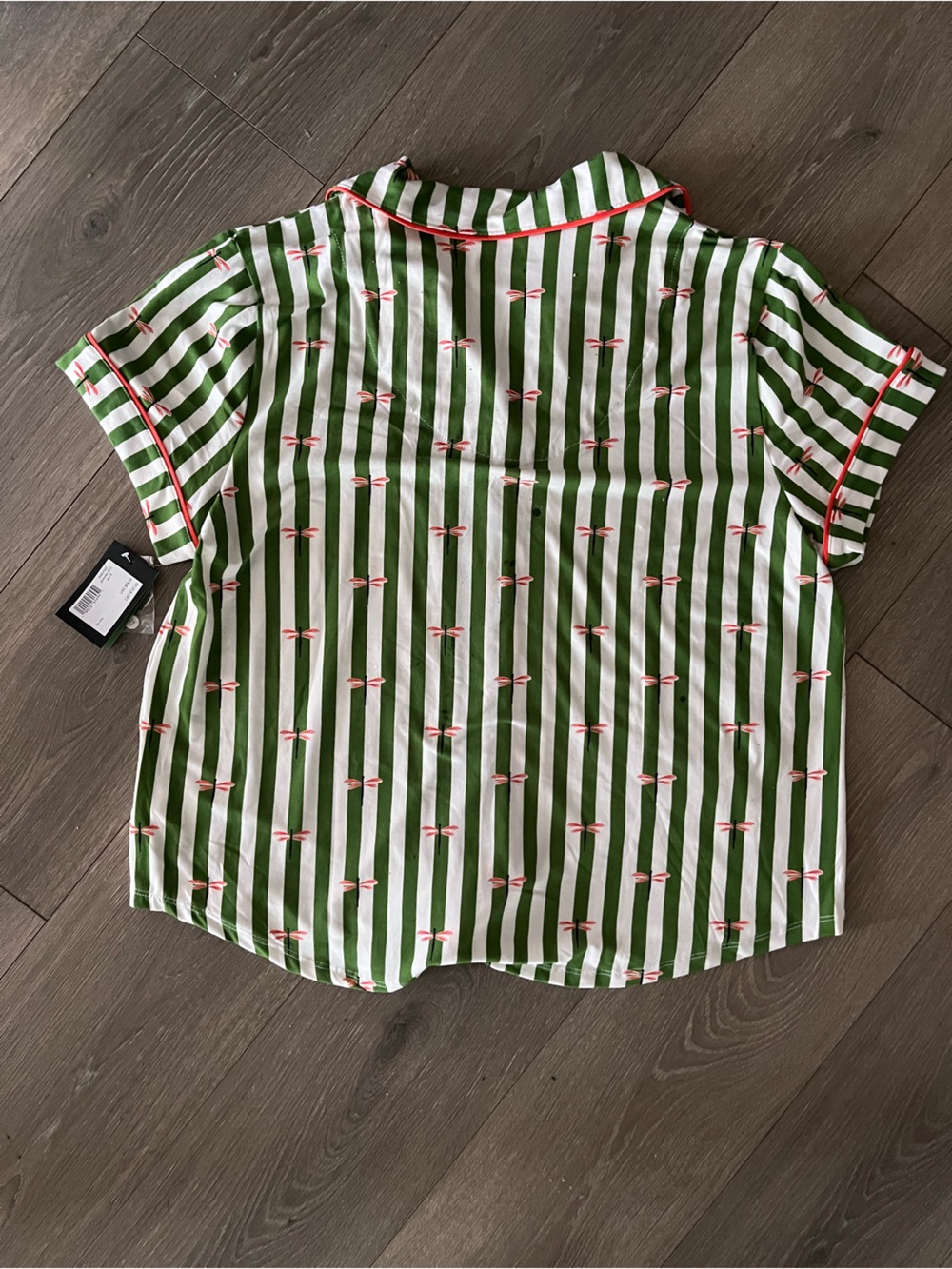 NWT kate spade Green and White Striped Dragonfly Short-Sleeve Pajama Set Size XL - Picture 14 of 15
